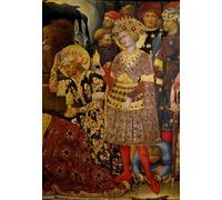 ARTXLXXBN Famous Art Print Poster Vintage Wall Art Altarpiece of the Adoration of the Magi Detail Representing Two Kings by Gentile Da Fabriano Canvas Art Poster for Home Decor 60x90cm