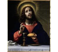 ARTXLXXBN Famous Art Print Poster Vintage Wall Art Christ Blessing the Sacraments by Carlo Dolci Canvas Art Poster for Home Decor 60x90cm