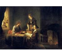 ARTXLXXBN Famous Art Print Poster Vintage Wall Art Christ in the house of martha and mary by Rembrandt van Rijn Canvas Art Poster for Home Decor 60x90cm