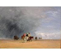 ARTXLXXBN Famous Art Print Poster Vintage Wall Art Crossing the Sands by David Cox Canvas Art Poster for Home Decor 60x90cm