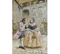 ARTXLXXBN Famous Art Print Poster Vintage Wall Art First Encounter Between the Chevalier Des Grieux and Manon by Maurice Leloir Canvas Art Poster for Home Decor 60x90cm