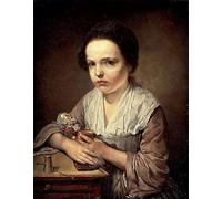 ARTXLXXBN Famous Art Print Poster Vintage Wall Art Girl with a Doll by Jean Baptiste Greuze Canvas Art Poster for Home Decor 60x90cm