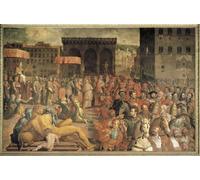 ARTXLXXBN Famous Art Print Poster Vintage Wall Art Italy Florence Leo X Coming Back to Florence After His Election by Agnolo Di Cosimo Bronzino Canvas Art Poster for Home Decor 60x90cm