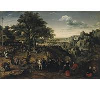 ARTXLXXBN Famous Art Print Poster Vintage Wall Art Landscape with a Rural Festival by Lucas Van Valckenborch Canvas Art Poster for Home Decor 60x90cm