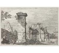 ARTXLXXBN Famous Art Print Poster Vintage Wall Art Landscape with Ruined Monuments by Canaletto Canvas Art Poster for Home Decor 60x90cm