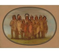 ARTXLXXBN Famous Art Print Poster Vintage Wall Art Ojibbeway Indians in Paris by George Catlin Canvas Art Poster for Home Decor 60x90cm