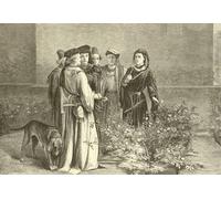 ARTXLXXBN Famous Art Print Poster Vintage Wall Art Plucking of the White and the Red Roses in the Temple Garden by Kusakabe Kimbei Canvas Art Poster for Home Decor 60x90cm