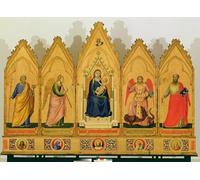 ARTXLXXBN Famous Art Print Poster Vintage Wall Art Polyptych of the Virgin and Child Flanked by Giotto Di Bondone Canvas Art Poster for Home Decor 60x90cm