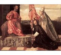 ARTXLXXBN Famous Art Print Poster Vintage Wall Art Pope Alexander IV Presenting Jacopo Pesaro to St Peter Titian Canvas Art Poster for Home Decor 60x90cm
