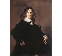 ARTXLXXBN Famous Art Print Poster Vintage Wall Art Portrait of a Seated Man Holding a Hat Frans Hals Canvas Art Poster for Home Decor 60x90cm