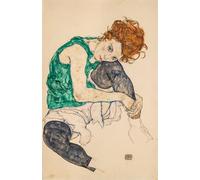 ARTXLXXBN Famous Art Print Poster Vintage Wall Art Seated woman with bent knees by Egon Schiele Canvas Art Poster for Home Decor 60x90cm