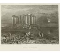 ARTXLXXBN Famous Art Print Poster Vintage Wall Art Temple of Minerva Cape Colonna by After Mallord William Turner Canvas Art Poster for Home Decor 60x90cm