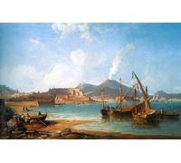 ARTXLXXBN Famous Art Print Poster Vintage Wall Art the Bay of Naples by Jamescarmichael Canvas Art Poster for Home Decor 60x90cm