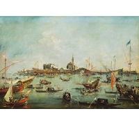 ARTXLXXBN Famous Art Print Poster Vintage Wall Art the Doge on the Bucentaur in Front of San Nicolò Del Lido on Ascension Day by Francesco Guardi Canvas Art Poster for Home Decor 60x90cm