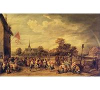ARTXLXXBN Famous Art Print Poster Vintage Wall Art the Kermesse by David Teniers the Younger Canvas Art Poster for Home Decor 60x90cm