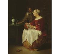ARTXLXXBN Famous Art Print Poster Vintage Wall Art the Lacemaker by Gabriel Metsu Canvas Art Poster for Home Decor 60x90cm