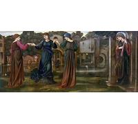 ARTXLXXBN Famous Art Print Poster Vintage Wall Art the Mill Girls Dancing to Music by Edward Burne Jones Canvas Art Poster for Home Decor 60x90cm