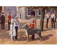 ARTXLXXBN Famous Art Print Poster Vintage Wall Art the Pet Wolfhound of the Irish Guards At the Tower of London by After Edgar Alfred Holloway Canvas Art Poster for Home Decor 60x90cm