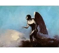ARTXLXXBN Famous Art Print Poster Vintage Wall Art the Winged Man or Fallen Angel Before by Odilon Redon Canvas Art Poster for Home Decor 60x90cm