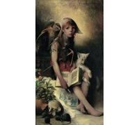ARTXLXXBN Famous Art Print Poster Vintage Wall Art The witchs Daughter, by Carl Larsson Canvas Art Poster for Home Decor 60x90cm