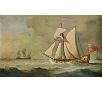 ARTXLXXBN Famous Art Print Poster Vintage Wall Art the Yacht At Sea in a Fresh Breeze by Willem Van De Velde the Younger Canvas Art Poster for Home Decor 60x90cm