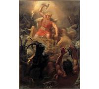 ARTXLXXBN Famous Art Print Poster Vintage Wall Art Thor's Fight with the Giants by Mårten Eskil Winge Canvas Art Poster for Home Decor 60x90cm