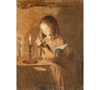 ARTXLXXBN Famous Art Print Poster Vintage Wall Art Threading a Needle the Young Seamstress by William Henry Hunt Canvas Art Poster for Home Decor 60x90cm