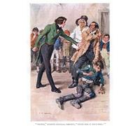 ARTXLXXBN Famous Art Print Poster Vintage Wall Art Wretch Rejoined Nicholas Fiercely Touch Him Again At Your Peril by Charles Edmund Brock Canvas Art Poster for Home Decor 60x90cm