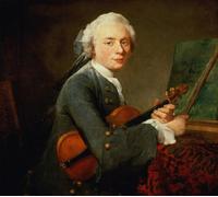 ARTXLXXBN Famous Art Print Poster Vintage Wall Art Young Man with a Violin or Portrait of Charles Theodose Godefroy by Jean Baptiste Simeon Chardin Canvas Art Poster for Home Decor 60x90cm