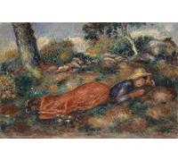 ARTXLXXBN Famous Art Print Poster Vintage Wall Art Young Woman Lying in the Grass Jeune Fille Couchée Sur L'herbe by Pierre Auguste Renoir Canvas Art Poster for Home Decor 60x90cm