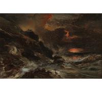 ARTXLXXBN Famous Painting Art Wall Decor Abstract Art Picture a Storm off the Normandy Probably by Eugene Isabey Animal Pictures for Home Decor 60x90cm