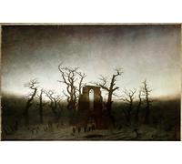 ARTXLXXBN Famous Painting Art Wall Decor Abstract Art Picture Abbey in Eichwald by Caspar David Friedrich Animal Pictures for Home Decor 60x90cm