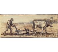 ARTXLXXBN Famous Painting Art Wall Decor Abstract Art Picture At the Plough From a Series of Four Drawings Representing the Four Seasons by Vincent Van Gogh Animal Pictures for Home Decor 60x90cm