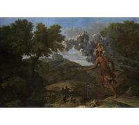 ARTXLXXBN Famous Painting Art Wall Decor Abstract Art Picture Blind Orion Searching for the Rising Sun by Nicolas Poussin Animal Pictures for Home Decor 60x90cm