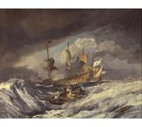 ARTXLXXBN Famous Painting Art Wall Decor Abstract Art Picture Boats Carrying Out to the Dutch Men of War by Mallord William Turner Animal Pictures for Home Decor 60x90cm