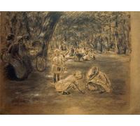 ARTXLXXBN Famous Painting Art Wall Decor Abstract Art Picture Children playground in the Tiergarten by Max Liebermann Animal Pictures for Home Decor 60x90cm