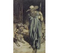 ARTXLXXBN Famous Painting Art Wall Decor Abstract Art Picture Dwarf and Wotan by Arthur Rackham Animal Pictures for Home Decor 60x90cm