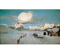 ARTXLXXBN Famous Painting Art Wall Decor Abstract Art Picture Engadin Death Painting by Giovann Segantini Animal Pictures for Home Decor 60x90cm