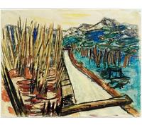 ARTXLXXBN Famous Painting Art Wall Decor Abstract Art Picture Evening Landscape by Max Beckmann Animal Pictures for Home Decor 60x90cm