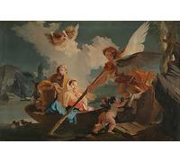 ARTXLXXBN Famous Painting Art Wall Decor Abstract Art Picture Flight Into Egypt by Battista Tiepolo Animal Pictures for Home Decor 60x90cm