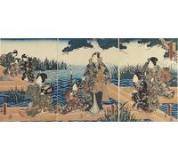 ARTXLXXBN Famous Painting Art Wall Decor Abstract Art Picture four Seasons Spring by Utagawa Kunisada Animal Pictures for Home Decor 60x90cm