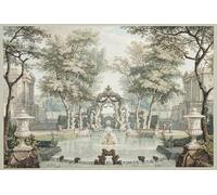 ARTXLXXBN Famous Painting Art Wall Decor Abstract Art Picture Garden with Classical Buildings and a Fountain by Isaac De Moucheron Animal Pictures for Home Decor 60x90cm