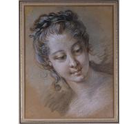 ARTXLXXBN Famous Painting Art Wall Decor Abstract Art Picture Head of a young girl looking down to the right by François Boucher Animal Pictures for Home Decor 60x90cm