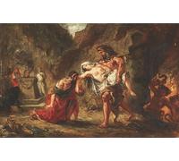 ARTXLXXBN Famous Painting Art Wall Decor Abstract Art Picture Hercules and Alcestis by Ferdinandeugene Delacroix Animal Pictures for Home Decor 60x90cm