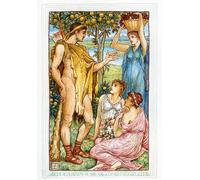 ARTXLXXBN Famous Painting Art Wall Decor Abstract Art Picture Hercules and the Nymphs by Walter Crane Animal Pictures for Home Decor 60x90cm