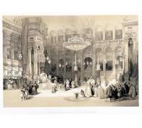 ARTXLXXBN Famous Painting Art Wall Decor Abstract Art Picture Interior of the Creek Church of the Holy Sepulchre Drawing Made in the Holy Land by David Roberts Animal Pictures for Home Decor 60x90cm