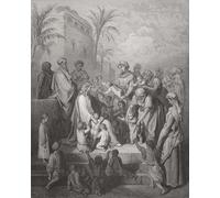 ARTXLXXBN Famous Painting Art Wall Decor Abstract Art Picture Jesus Blessing the Children Illustration by Gustave Dore Animal Pictures for Home Decor 60x90cm