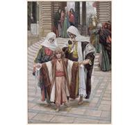 ARTXLXXBN Famous Painting Art Wall Decor Abstract Art Picture Jesus Found in the Temple by Jacques Animal Pictures for Home Decor 60x90cm