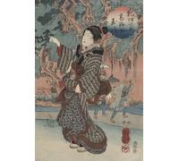 ARTXLXXBN Famous Painting Art Wall Decor Abstract Art Picture Jewel River From Koya in Kii Province by Utagawa Kuniyoshi Animal Pictures for Home Decor 60x90cm