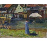 ARTXLXXBN Famous Painting Art Wall Decor Abstract Art Picture Kallmünz when painting I by Wassily Kandinsky Animal Pictures for Home Decor 60x90cm
